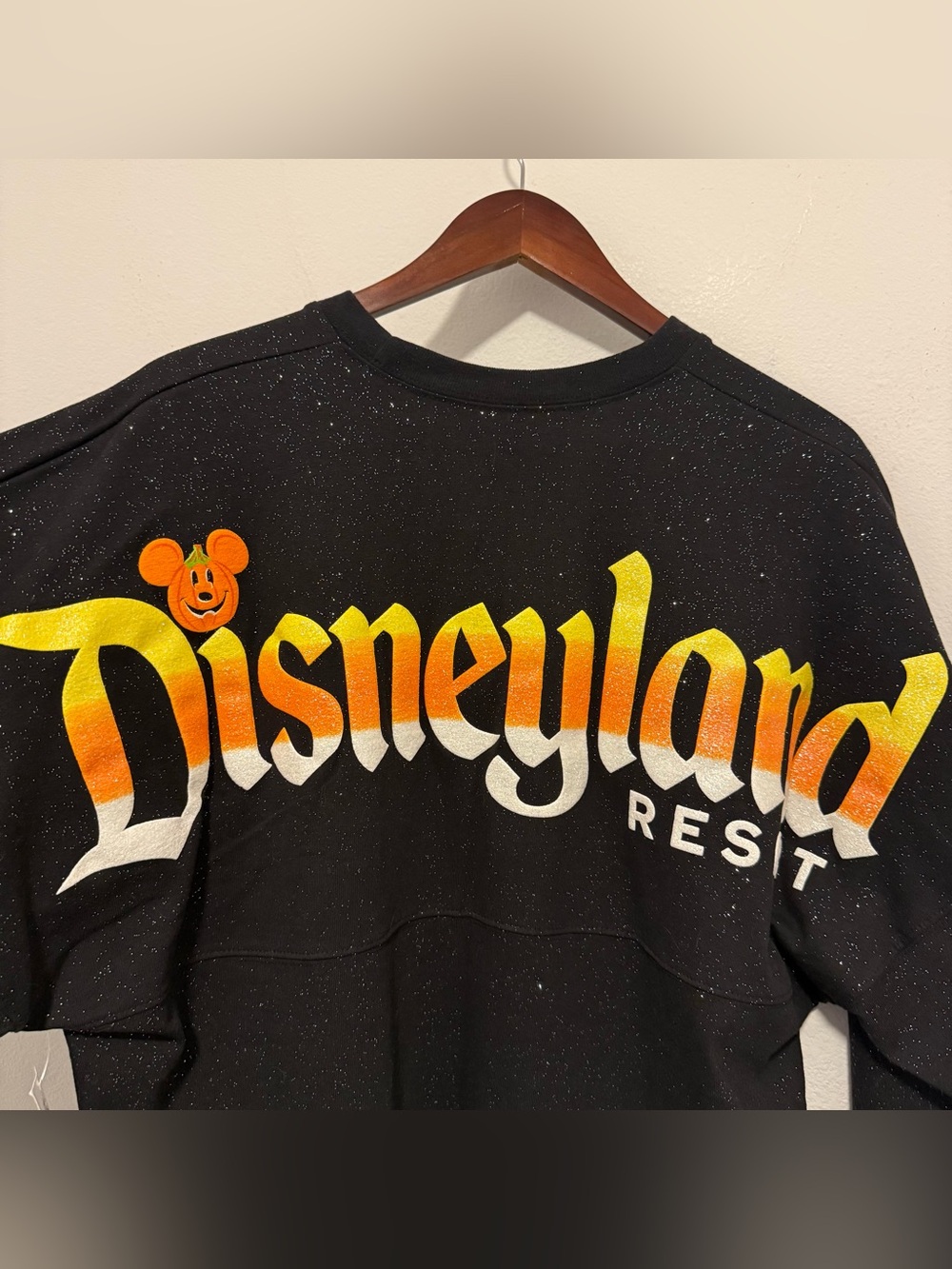 Disneyland Resort NWT Spirit Jersey Black Glitter Candy Corn Size Medium - Picture 3 of 6